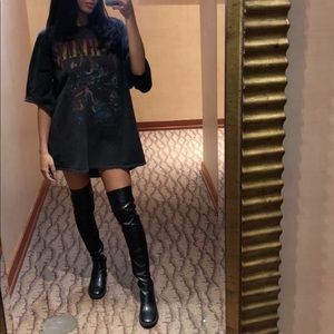 Zara thigh high leather boots